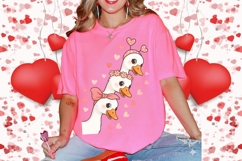 Funny Valentine Goose PNG, Cute Valentine Goose PNG, Pink Product Image 4