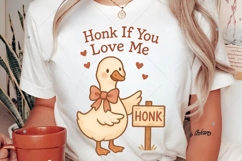 Funny Valentine Goose PNG, Honk If you Love Me Design Product Image 2