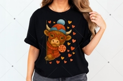 Funny Valentine Highland Cow PNG, Valentine Coquette Png Product Image 6