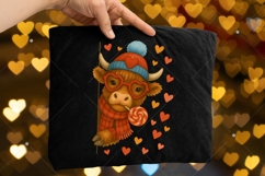 Funny Valentine Highland Cow PNG, Valentine Coquette Png Product Image 7