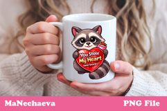 Funny Valentine Mug Sublimation | Raccoon Love Quote Product Image 1