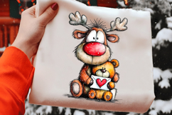 Funny valentine Reindeer Clipart Product Image 2