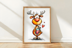 Funny valentine Reindeer Clipart Product Image 3