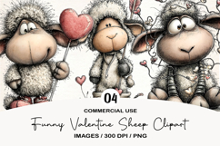 Funny Valentine Sheep Clipart Product Image 1