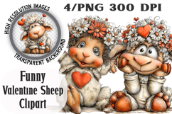 Funny Valentine Sheep Clipart Product Image 1