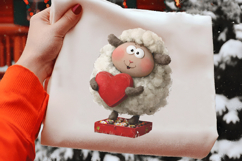 Funny Valentine Sheep Clipart,4 Valentine Sublimation Design Product Image 2