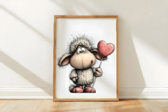 Funny Valentine Sheep Clipart Product Image 3