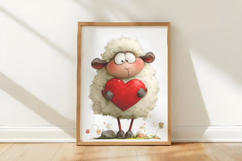 Funny Valentine Sheep Clipart,4 Valentine Sublimation Design Product Image 3