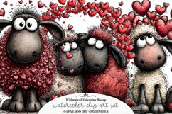 Funny Valentine Sheep Clipart - Funny Valentine Sheep PNG Product Image 1