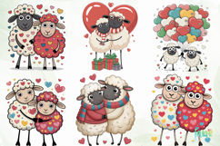 Funny Valentine Sheep Clipart Product Image 7