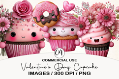 Funny Valentines Day Cupcake Clipart Product Image 1