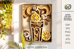 3D Drink Wall Decor Laser Cut. Kitchen Decor SVG Product Image 1