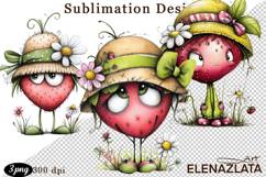 Kawaii Fruit Clipart | Watercolor Food Characters Product Image 1