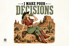 Funny western Design PNG - Vintage cowgirl graphic Product Image 1