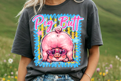 Guess What Pig Butt Joke Funny Farm Retro Sublimation Product Image 3