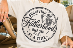 Surviving Fatherhood One Sip At A Time SVG, Funny Wine Dad Product Image 3