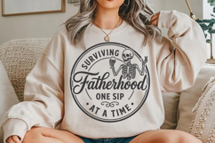 Surviving Fatherhood One Sip At A Time SVG, Funny Wine Dad Product Image 5