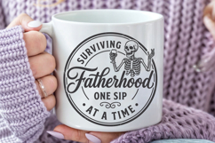 Surviving Fatherhood One Sip At A Time SVG, Funny Wine Dad Product Image 6
