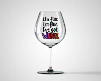 Funny Wine Glass SVG, It's Fine I'm Fine SVG for Wine Glass Product Image 2