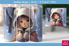 20 oz tumbler wrap Winter tumbler Girl tumbler sublimation Product Image 1
