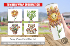Wonky Floral Mom Tumbler Product Image 1