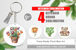 Wonky Floral Mom Keychain Product Image 1