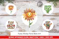 Wonky Floral Mom Wind Spinner Product Image 1