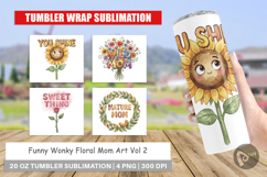 Wonky Floral Mom Tumbler Product Image 1