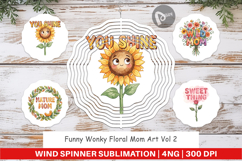 Wonky Floral Mom Wind Spinner Product Image 1