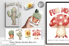 Funny Wonky Garden Digital Paper Product Image 1