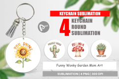 Funny Wonky Garden Mom Keychain Product Image 1