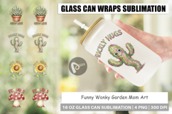 Funny Wonky Garden Mom Glass Can Product Image 1