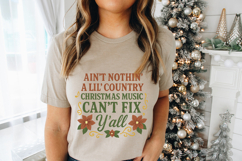 Funny country Christmas quote design for digital download, ideal for T-shirts or holiday gifts.