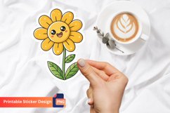 Funny Yellow Flower Sticker, Cartoon Flower Sticker Product Image 1
