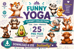 Funny Yoga Clipart Collection Product Image 1