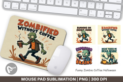 Mouse Pad Halloween Zombie Coffee Product Image 1