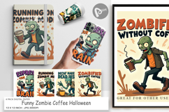 Digital Paper Halloween Zombie Coffee Product Image 1
