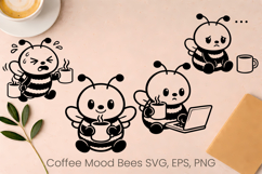 Coffee mood bees SVG design | Funny bee SVG Product Image 1