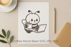 Coffee mood bees SVG design | Funny bee SVG Product Image 1