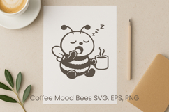 Coffee mood bees SVG design | Funny bee SVG Product Image 1