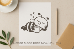 Coffee mood bees SVG design | Funny bee SVG Product Image 1