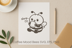 Coffee mood bees SVG design | Funny bee SVG Product Image 1