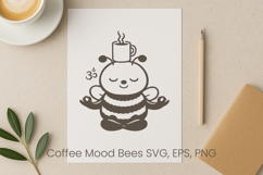 Coffee mood bees SVG design | Funny bee SVG Product Image 1