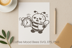 Coffee mood bees SVG design | Funny bee SVG Product Image 1