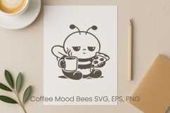 Coffee mood bees SVG design | Funny bee SVG Product Image 1