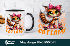 Funny cat mug wrap sublimation | Funny cat quotes mug design Product Image 2