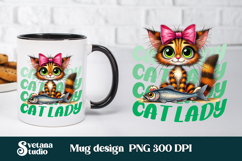 Funny cat mug wrap sublimation | Funny cat quotes mug design Product Image 1
