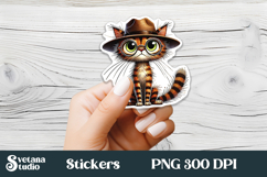Funny cat stickers printable | Cute animal stickers PNG Product Image 1