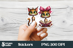 Funny cat stickers printable | Cute animal stickers PNG Product Image 1