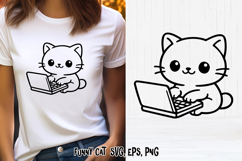 Funny cat SVG design | Cute cat silhouette SVG | Animal SVG Product Image 1